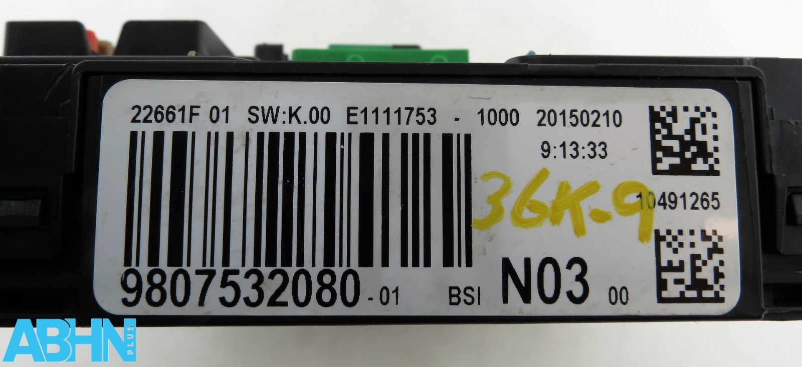 Citroen Peugeot 208 (12-20) BSI-N03-00 E1111753 Fuse Box 9807532080-01 SW:K.00 - Image 9