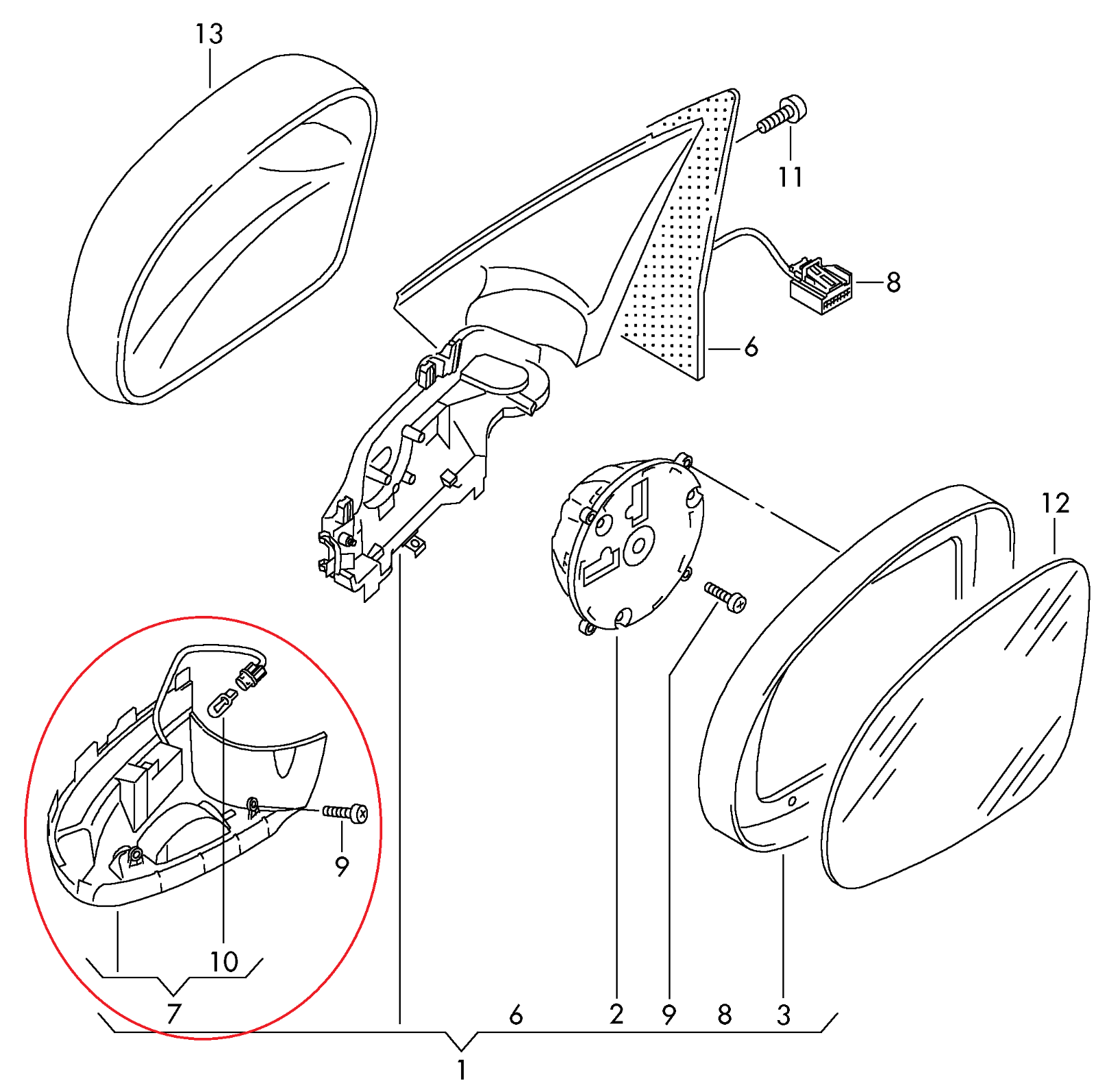 Fits Sharan Alhambra 11-16 Right Side on Mirror Turn Signal Indicator 5N0949102B - Image 2