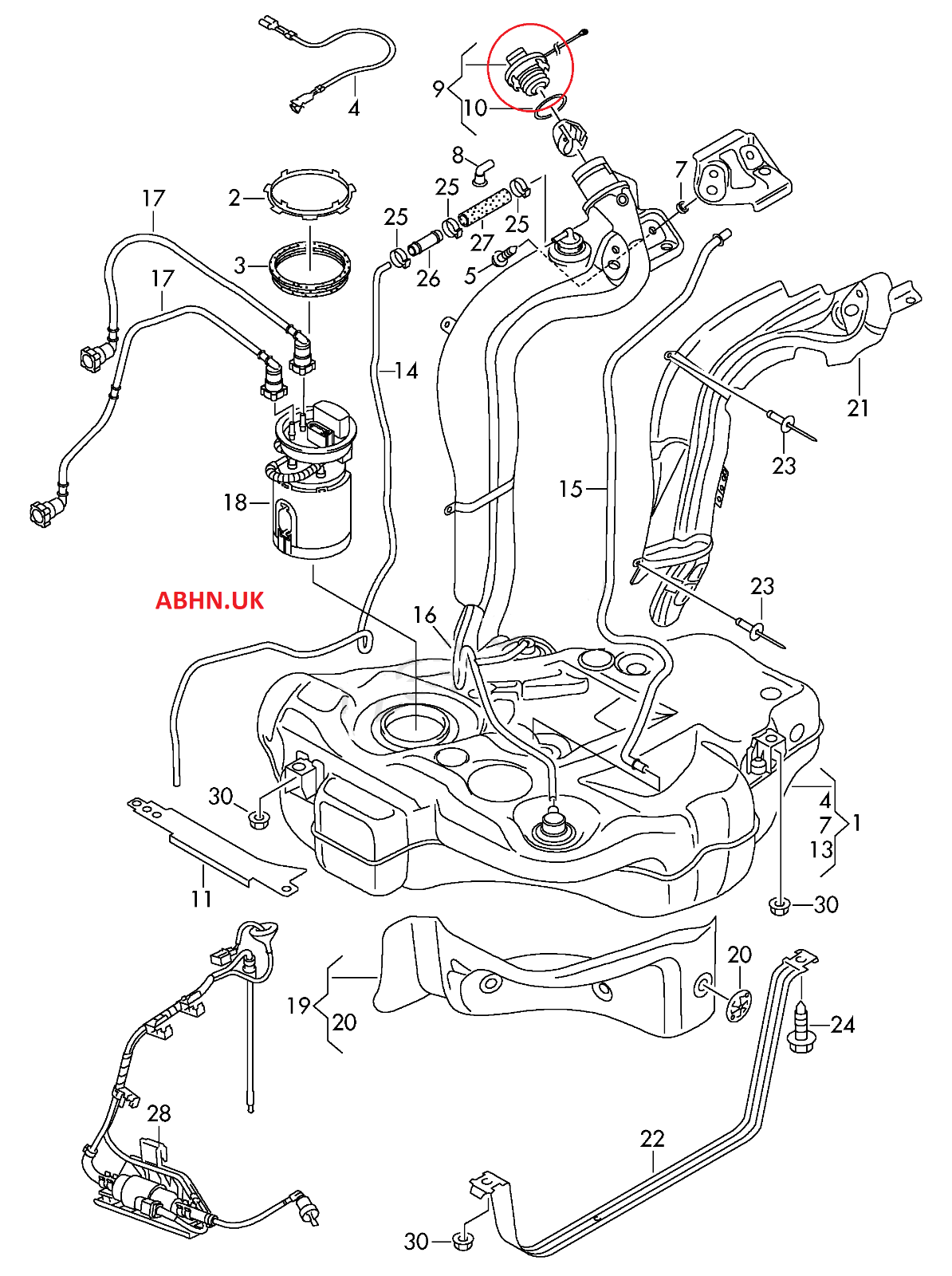Genuine Audi A3 A4 A6 Diesel 98-13 Fill-in Fuel Filler Cap 1J0201553Q 1J0201553S - Image 2