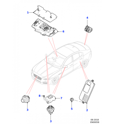 T2H22226 Jaguar XE Genuine Bosch Lane SVC2 ENHANCED Windscreen Mounted Camera - Image 2