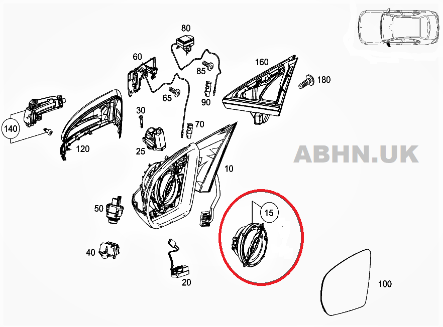Fits Mercedes C Class W205 S205 16- Door Mirror Motor Actuator 8-Pin A2228201342 - Image 9