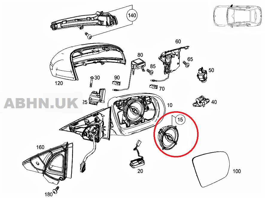 Fits Mercedes C Class W205 S205 16- Door Mirror Motor Actuator 8-Pin A2228201342 - Image 10