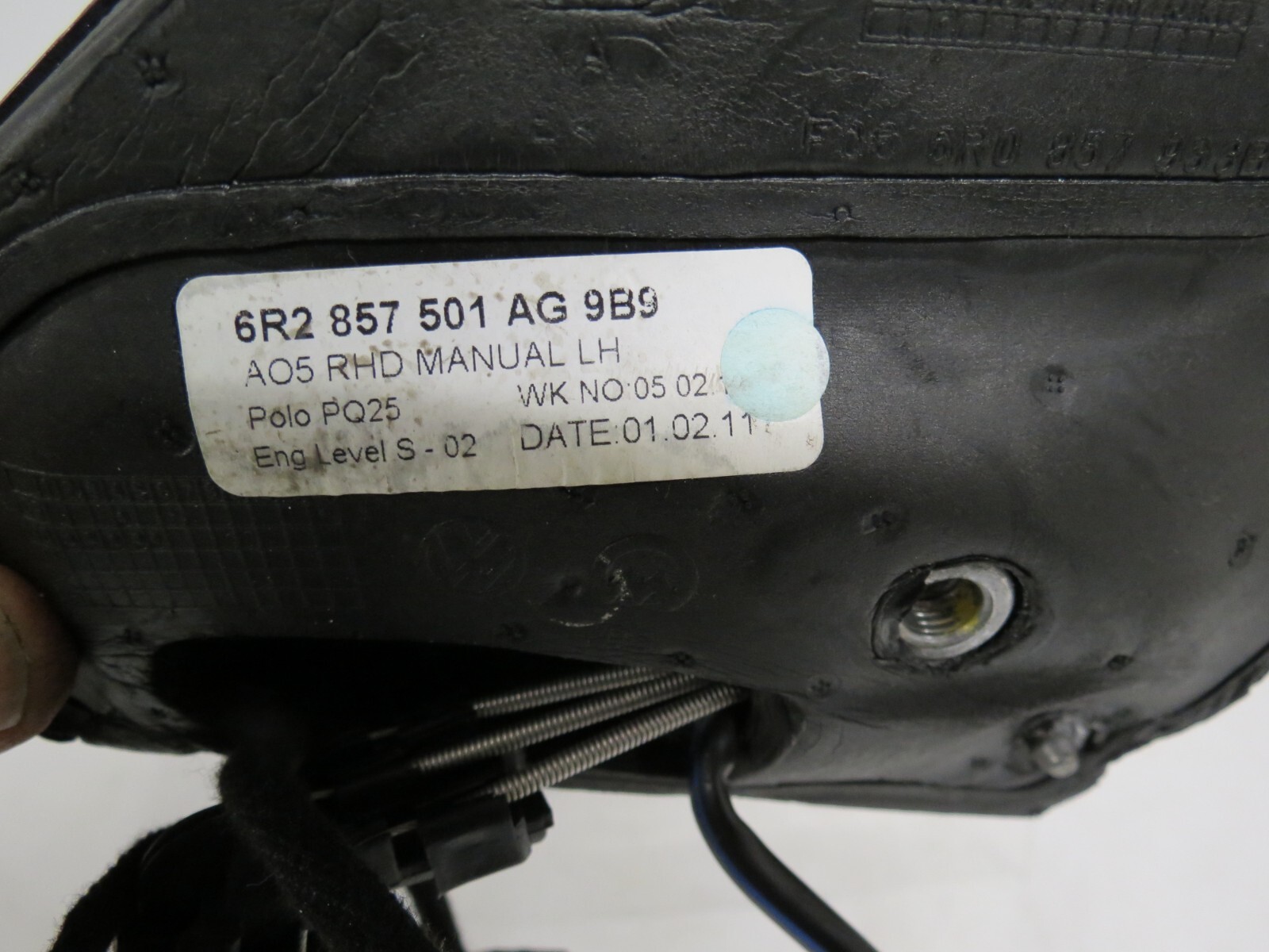 VW Polo 6R (09- 17) Left Side Manual Door Mirror 6R2857501AG Grained Matte Black - Image 11